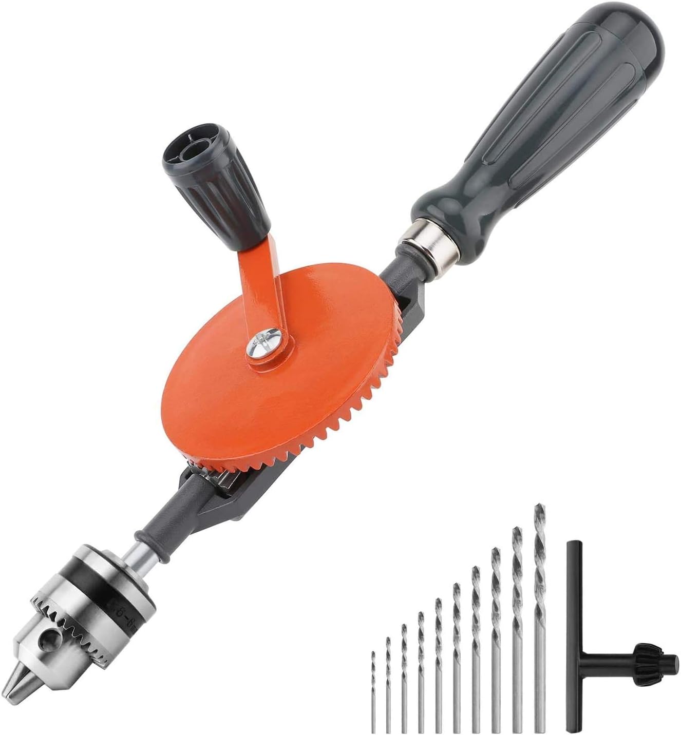 RZiioo Portable Hand Crank Drill Double Pinions Manual Drill with