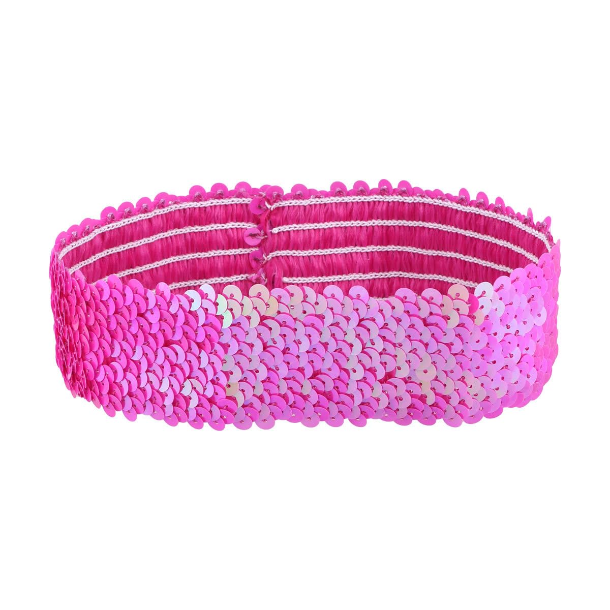 Uonlytech Glitter Sequin Headband Elastic Hairband for Women Girls Sparkly Party Sports Fashion Hair Accessory 7.5 Inch Wide