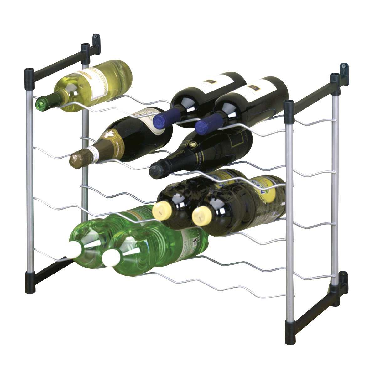 Metaltex "Cabernet Bottle Rack For 24 Bottles, Silver