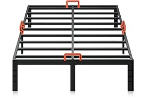 KKL Queen Bed Frame, Heavy Duty Steel Platform Bed Frames with Mattress Retainer Bar, 14 Inch Storage Space Beneath Bed, No Box Spring Needed, Easy Assembly, Noise Free