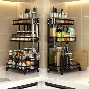 Estante de cocina, estante de almacenamiento de especias multicapa de