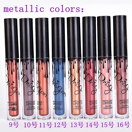 Shouhengda Metallic Style Lipgloss Matte Lipstick Waterproof Lipstick Set of 8 Colors