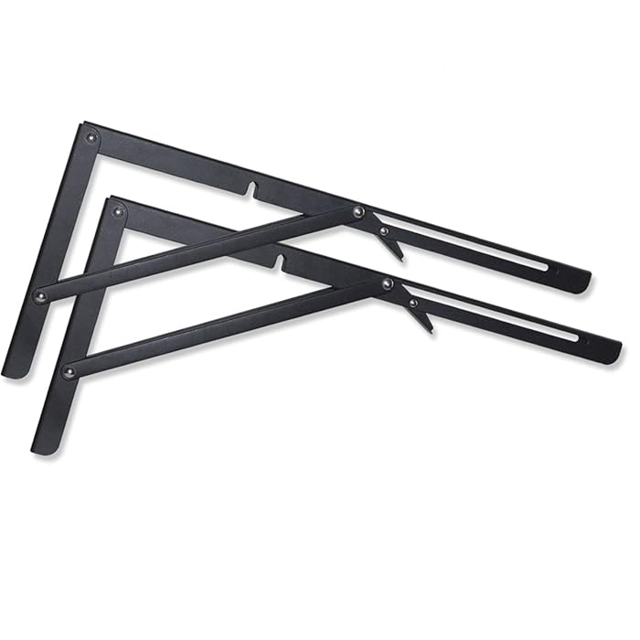 Buy Folding Shelf Brackets Heavy Duty Metal Collapsible Shelf Bracket for Bench Table, Shelf
