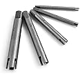 QWORK Tap Extractor 4 Flute Broken Head Screw Remover Stripped Tap Extractor Set Steel 3 Types (5 Pcs)