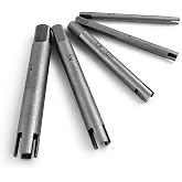 QWORK Tap Extractor 4 Flute Broken Head Screw Remover Stripped Tap Extractor Set Steel 3 Types (5 Pcs)