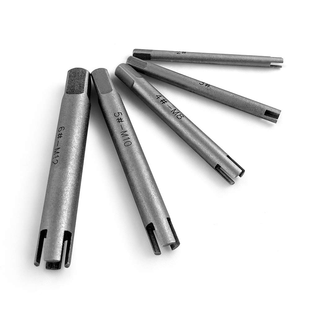 QWORK® Tap Extractor , Broken Head Screw Remover Stripped , Steel Tap Extractor Set , 5 Pcs