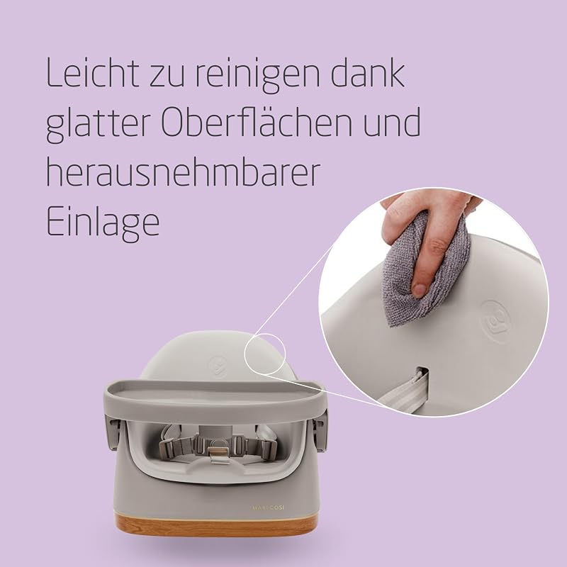 Jay 2-in-1 Sitzerhöhung Stuhl Kind, 6 Monate - 3 Jahre, 9-15 kg, Baby Sitzhilfe, Verstellbares Tablett, Einfache Reinigung, Kompaktes Design, Geräumig, Elegance Beige