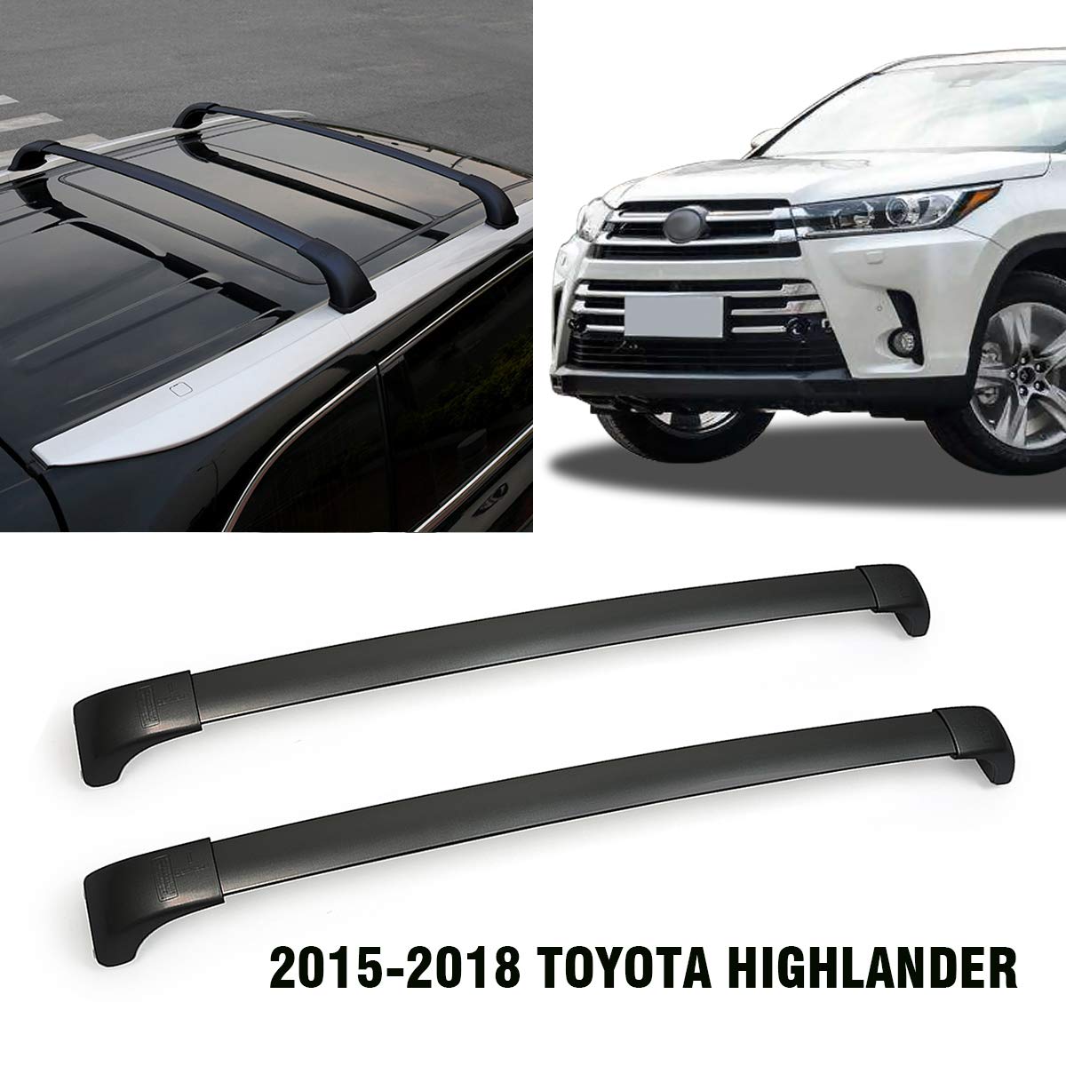 Cargo Management Black Aluminum Roof Rack Cross Bars Fit 20152018