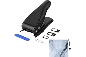 Cosmos Universal Sim Card Cutter, 2 in 1 Standard SIM/Micro SIM Card Cutter with Adapters and Eject Pin for Smartphone, Cell Phone, Mobile Phone, with 1 Pc Marble Pattern Storage Bag