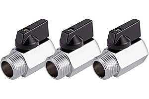 YXCCSE 3 Pcs 1/2" Brass Mini Ball Valve Shut-Off Valve,1/2" G Thread Female x Male Thread Ball Valves 1/2 inch Ball Valve Shu
