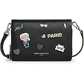 KARL LAGERFELD Paris Lourdes Crossbody with Pins, Multi/Black, One Size
