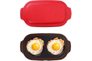 Penitue Microwave Egg Cooker, Multi-Use Silicone Microwavable Egg Cooker Poacher for Breakfast Sandwiches 2-Cavity Poacher Cu