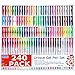 Caliart 240 Gel Pens Set for Adult Coloring Books Doodling Drawing Scrapbooking - 120 Coloring Pens Plus 120 Unique Refills