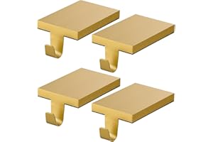 ARCHCRTC 4 Pcs Christmas Stocking Holders Hanging Hooks Heavy Duty Mantel Stocking Holder Bases Weighted Metal Stocking Hangers for Shelf Fireplace Stair Xmas Party Decor (4, Gold)