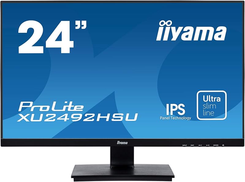 iiyama ProLite XU2492HSU-B1 24" IPS LED Monitor FHD VGA HDMI DP (Renewed)