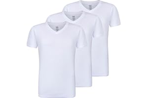 Buyless Fashion Big Boys Tagless V-Neck Soft Cotton Undershirts Short Sleeves T-Shirt (3 Pack)