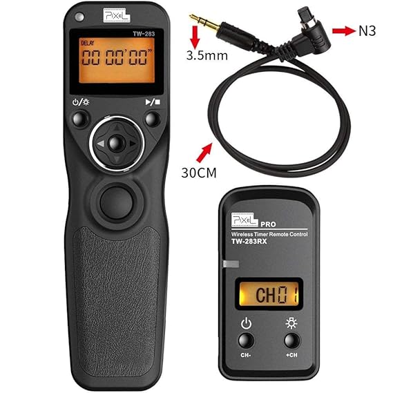 Fernauslöser für Canon, Pixel TW-283N3 LCD Timer Shutter Kabellose Fernauslöser für Canon EOS 7D 5D Series 1D Series 6D 50D 4
