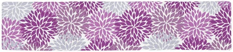 InterestPrint Dahlia Pinnata Flower Purple and Gray Table Runner Cotton Linen Home Decor for Home Kitchen Wedding Party Banquet Decoration 16 x 72 Inches: Kitchen & Dining