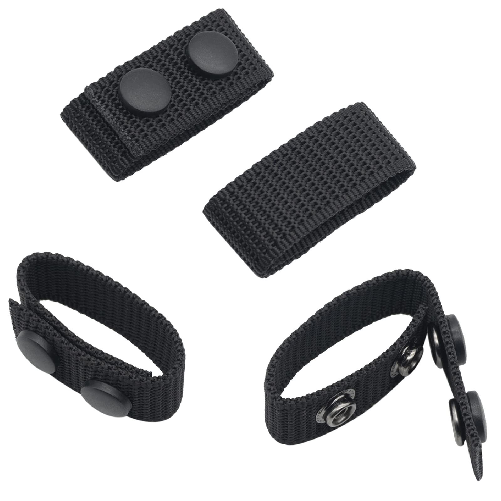 Photo 1 of TACNEX Belt Keepers with Double Snaps for 1.75 inch Wide Nylon Duty Belt Tactical Police Leo Belt Accessories 4 PCS (Black, 1.75 inch(4 PCS))