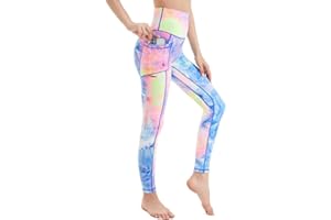 iniber High Waisted Yoga Pants with Pockets for Women 4-Way Stretch Soft Running Workout Leggings Athletic Yoga Pants