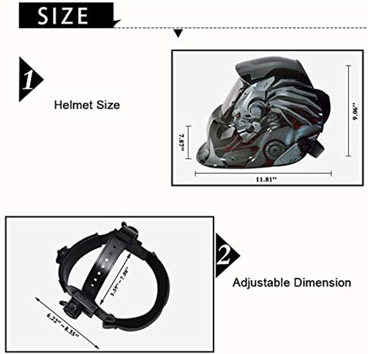 TEKWARE Welding Helmet Solar Power Auto Darkening Hood Welder Mask Breathable Grinding Helmets with Adjustable Shade Range - - 
