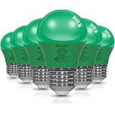 ORALUCE Green Light Bulbs Outdoor Indoor, A15 Color Lights Bulb, 6 Pack | 40 Watt Colorful Light Bulb, E26 Multi Color Lightbulbs G45 for Bedroom, Halloween, Christmas, Party, Holiday (Non-dimmable)