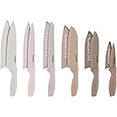 Cuisinart Advantage 12-Piece Kitchen Knife Set, Professional-Quality Nonstick Coated Stainless Steel Knives with Covers, Nonstick Color Coating for Easy Slicing, Ergonomic Handles, G1022-12P