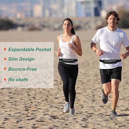 Slim Running Belt Fanny Pack for Men Women, Running Phone Holder Runners  Pouch Waist Pack for Workout, Money B