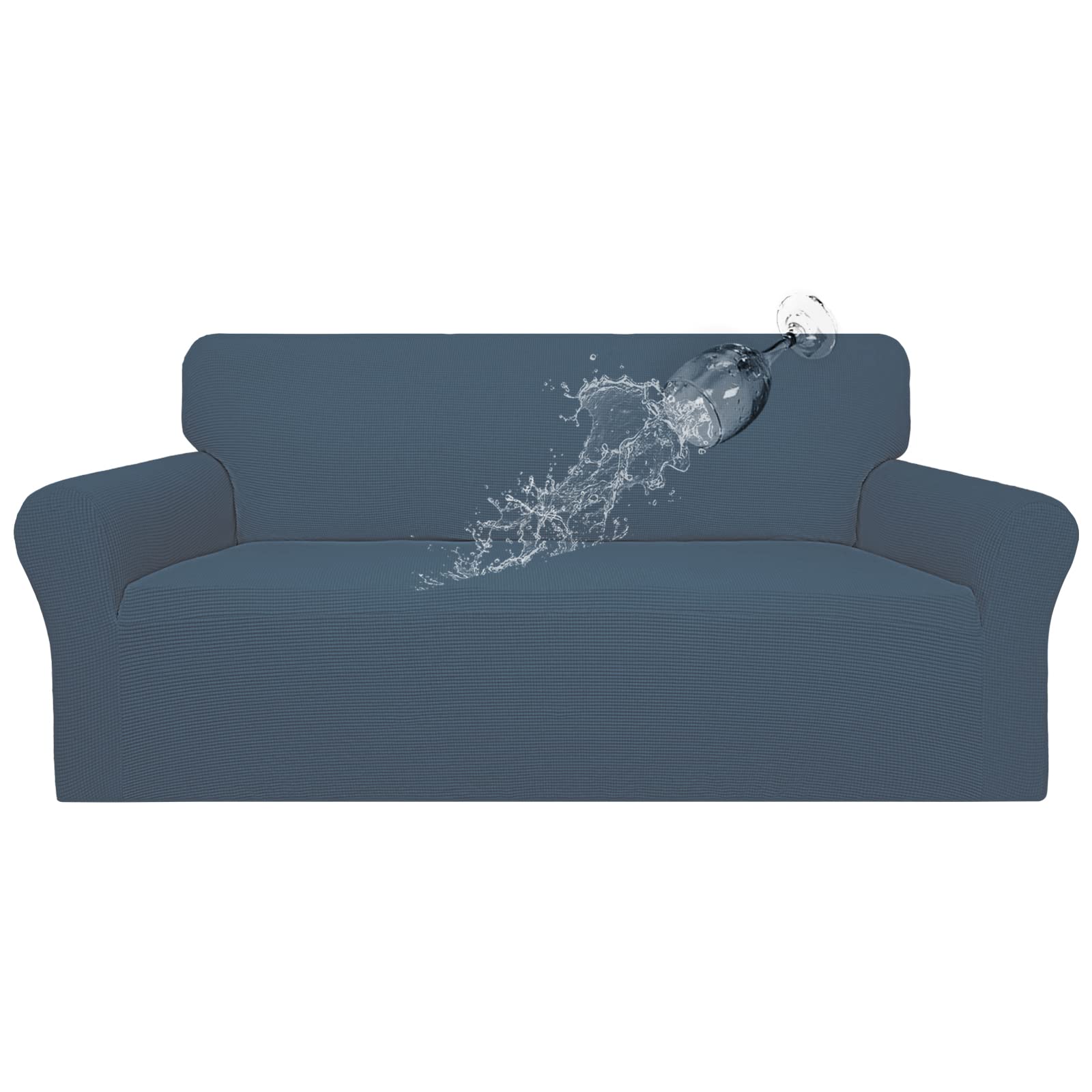Photo 1 of Easy-Going 100% Waterproof Couch Cover, Dual Waterproof Sofa Cover, Stretch Jacquard Sofa Slipcover, Leakproof Furniture Protector for Kids, Pets, Dog and Cat (Sofa, Bluestone)