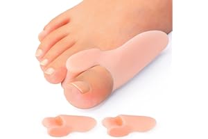 Promifun Bunion Cushion Protector, 10 Packs of Bunion Corrector Pads with Separator for Big Toe, Gel Shield for Foot Pain Relief, Calluses, Corns - Beige