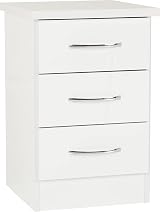 Seconique Nevada 2 Door 1 Drawer Wardrobe Set in White Gloss view 5