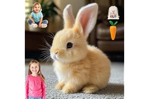 GENERIC Fanyil - Bunny Realistic Bunny, Interactive Bunny Realistic Bunny Toy That Jumps, Twitches, and Shakes its Ears, Family Bunny Pal, Easter Realistic Bunny Toys - A Delight for Kids (Bunny-A)