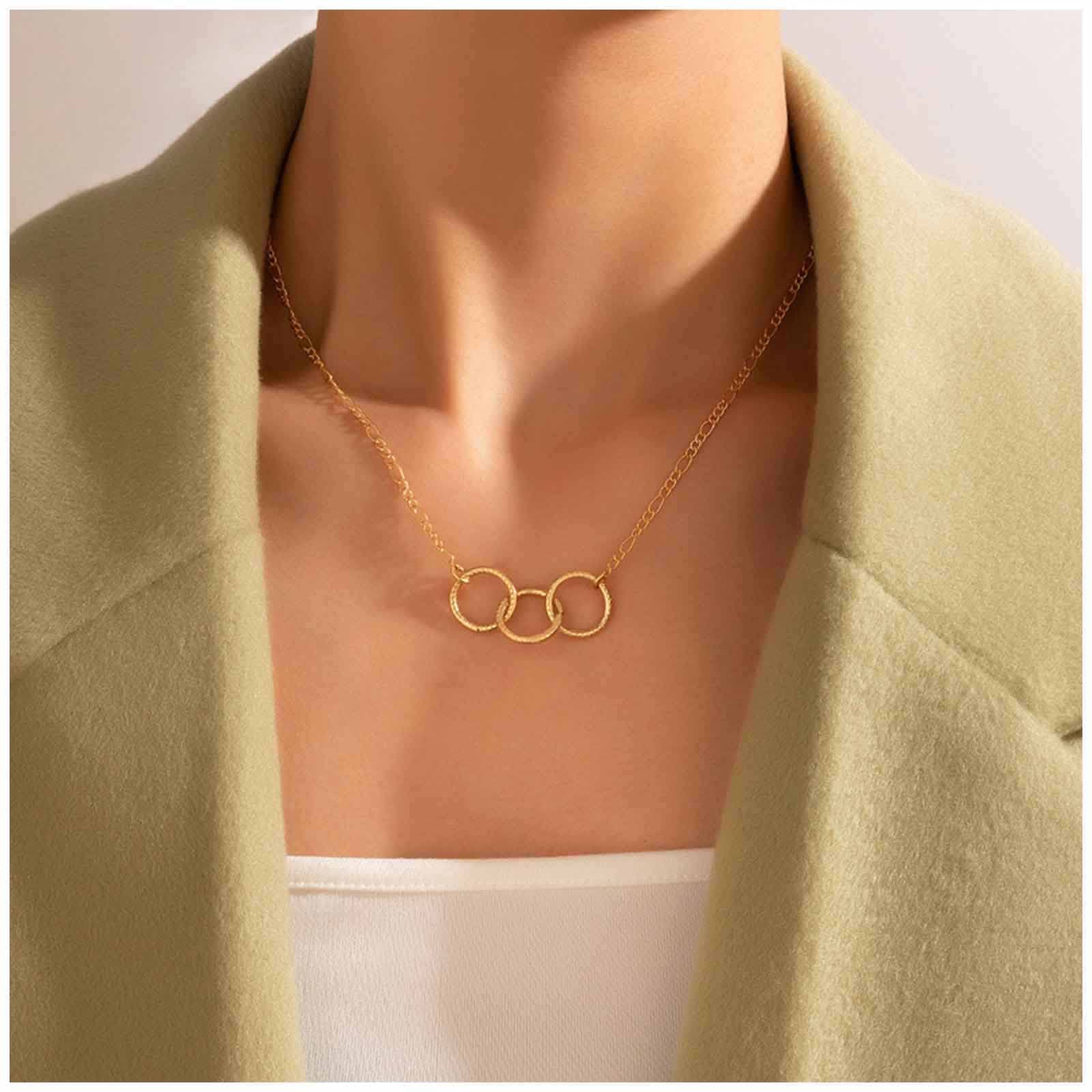 Cimenexe Geometric Circle Pendant Necklace Choker Gold Open Circle Choker Necklace Minimalist Short Chain Necklace Eternity Gold Karma Collarbone Necklace Jewelry for Women and Girls