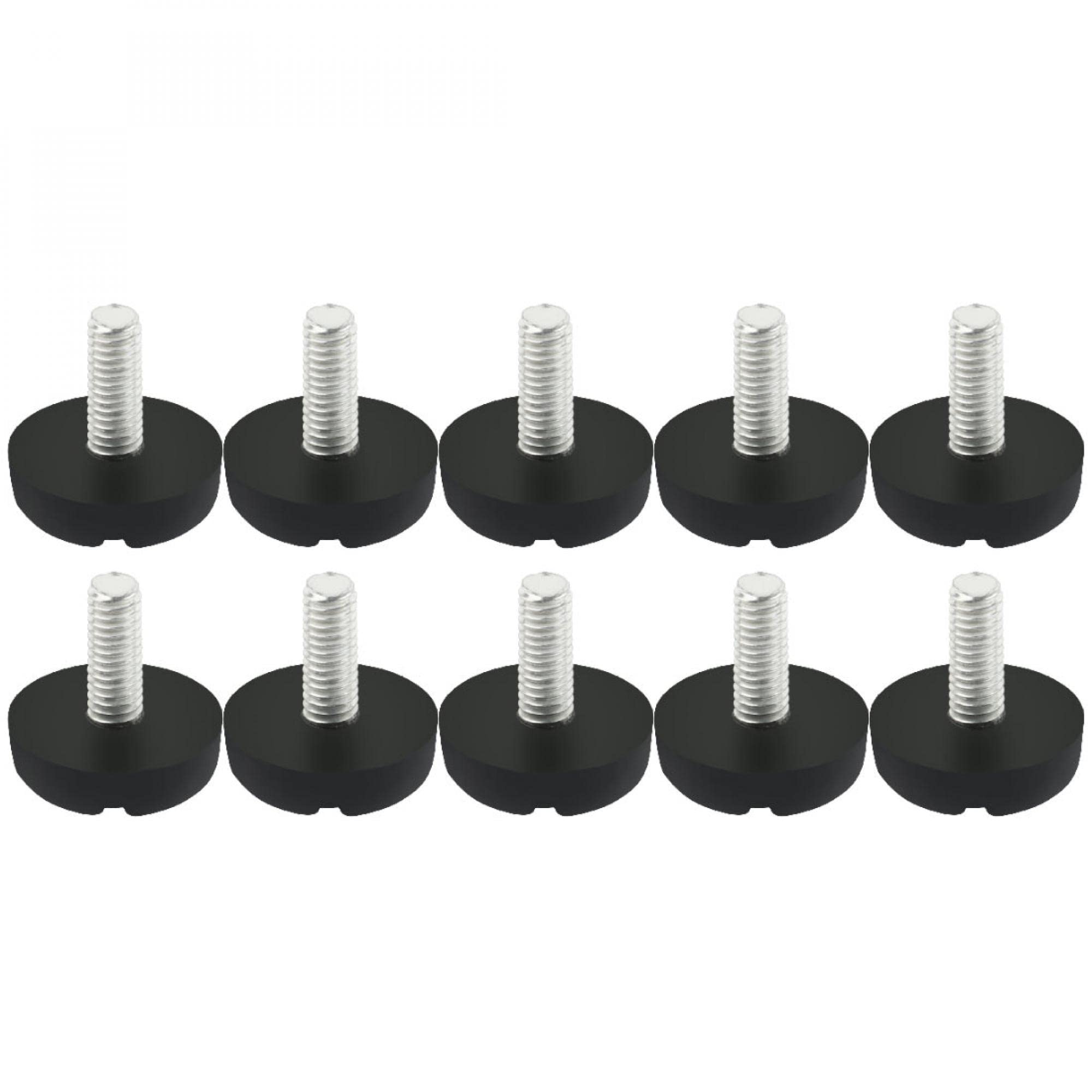 Sourcingmap M6x15mm Leveling Feet Adjustable Threaded Pole Leveling Foot Furniture Glide 10Pcs