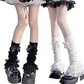 Clispiy 2Pair Harajuku Knitted Leg Warmers Knee High Leg Sleeve Socks Lolita High Socks