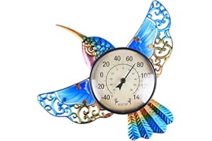 MUMTOP Indoor Outdoor Thermometer Hummingbird Waterproof Wall Mounted Thermometer for Patio, Yard, Garden