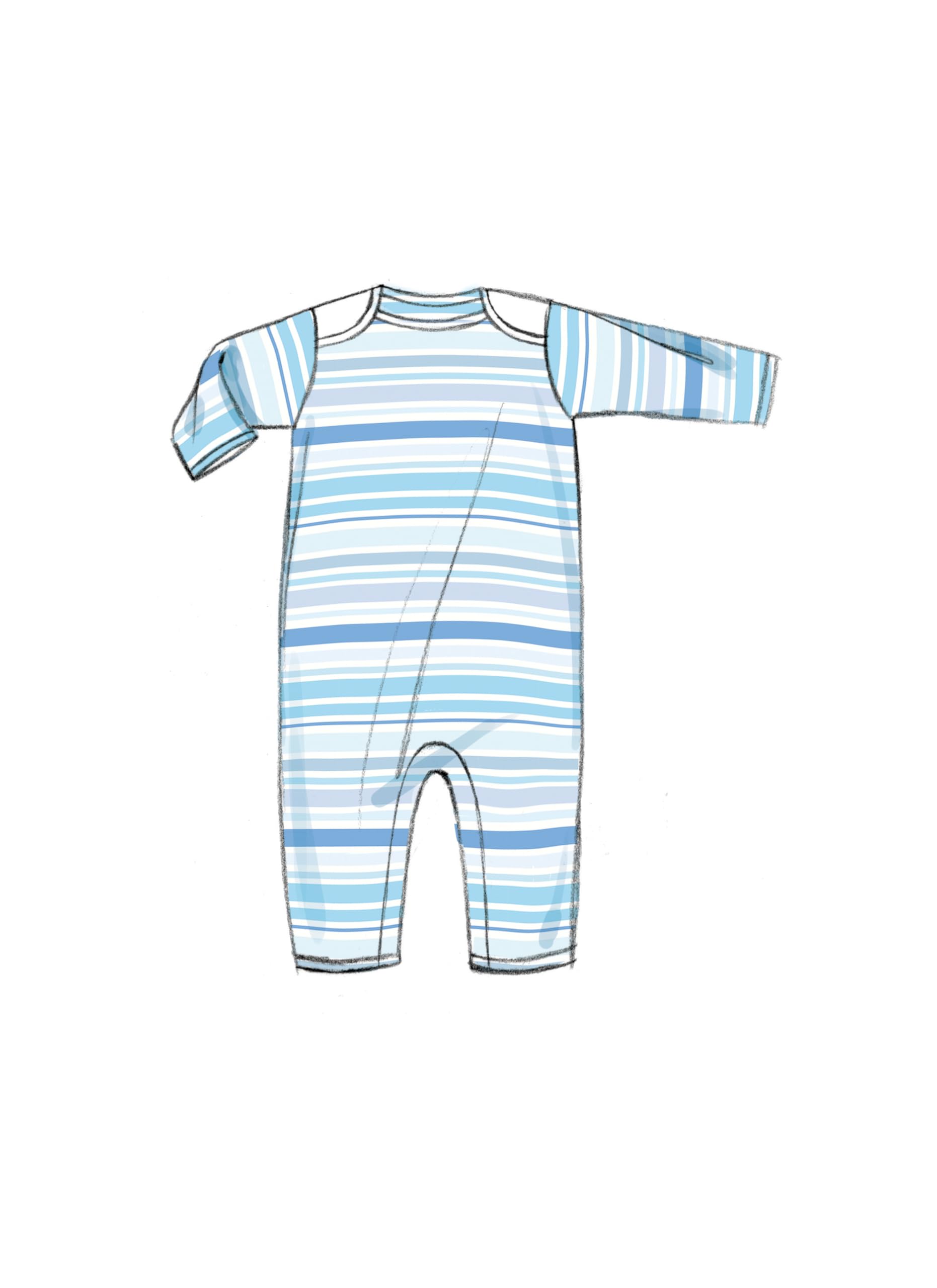 Butterick Infants' Jacket, Tops, Dress, Rompers, Diaper Cover and Hat Sewing Pattern Kit, Design Code B6970, Sizes XXS-XS-S-M-L, Multicolor