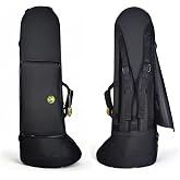 Omebaige Contoured Bass Trombone Case with Built-In Backpack Straps Gig Bag | Omebaige Lightweight Bass Trombone Case: Built-In Backpack Straps, Impact-Resistant Foam Velvet Interior, 600D Nylon Design.