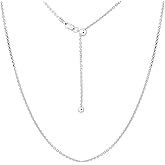 Savlano 925 Sterling Silver 2.5MM Oval Cable Chain Necklace - 18K Gold Plated Adjustable Bolo 14-24 Inch Chain for Women. Comes with a Gift Box - Made in Italy