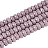 PONABEADIY 1 Box 405PCS 4MM Medium Purple Rondelle Glass Beads with Small Holes Abacus Shape Disk Disc Opaque Smooth Spacer Looses Bead Bulk for Jewelry Making Necklaces Bracelets DIY Crafts Supplies