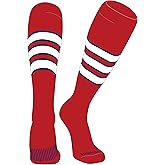 PEAR SOX Striped OTC Baseball, Softball, Football Socks (C) Red, Navy, White