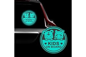 Leniutor Kids On Board Sticker for Cars, High-Intensity Reflective Waterproof Vinyl Baby in Car Car Decal Cute Animal Sticker