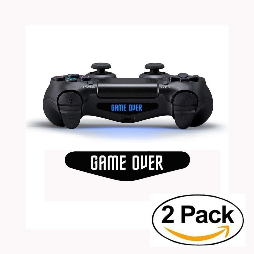 LLC Integral - 2pcs Pair Game Light Bar Vinyl Stickers Decal Led Light Bar Cover for Sony Playstation 4 Dualshock 4 PS4 PS4 Slim PS4 Pro Controller Gamepad Skins Removable (GameOver)