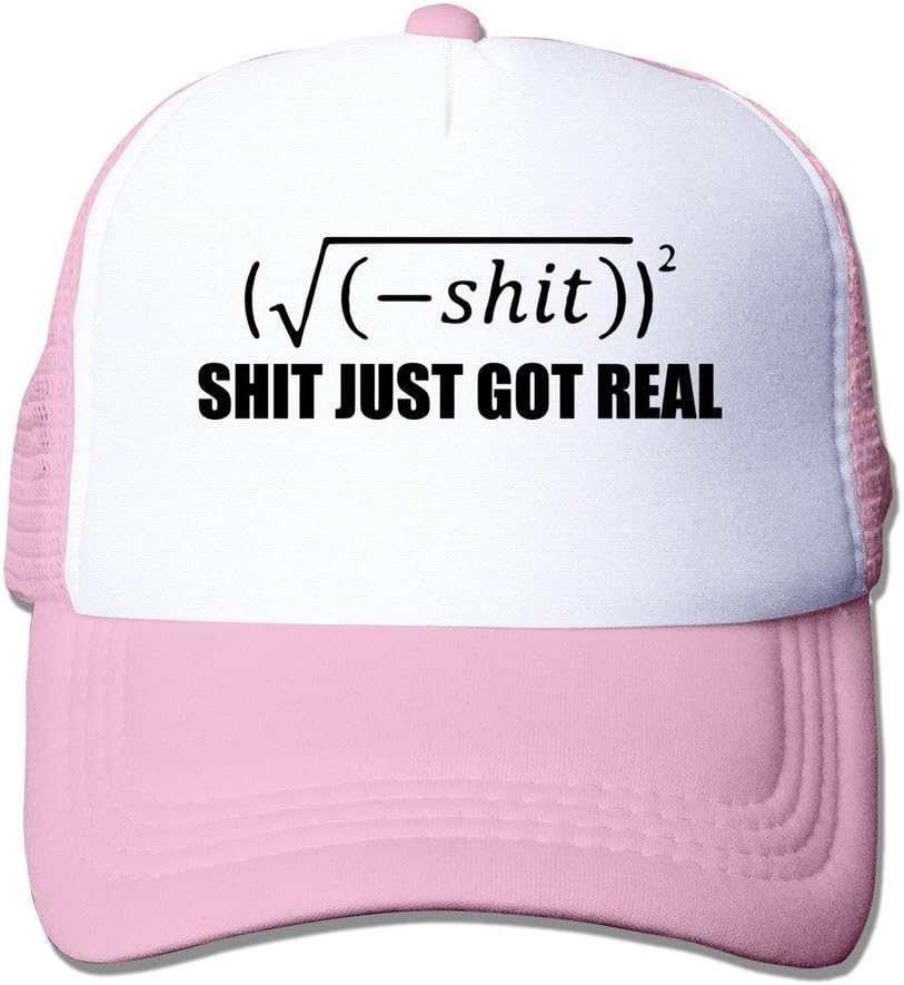 Handson Casual Mesh Funny Mathematic Shit Just Got Real Sporting Hats Pink
