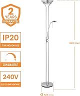 National Lighting Mother and Child Uplighter Floor Lamp Satin Chrome view 2