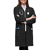 NY Threads Professional White Lab Coat for Women, Long Sleeve Medical Coat