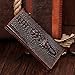 Men's Business Genuine Cowhide Leather Crocodile Embossing Long Bifold Wallet