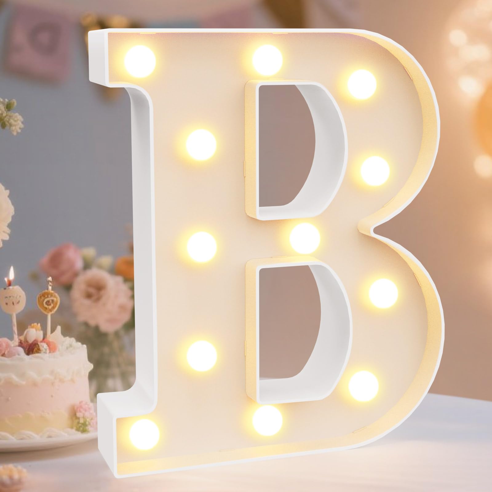 Photo 1 of Pooqla LED Marquee Letter Lights Sign, Light Up Alphabet Letter for Home Party Wedding Decoration B
