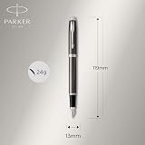 Parker IM Fountain Pen Dark Espresso Medium Nib Gift Box Blue Ink Refills view 3