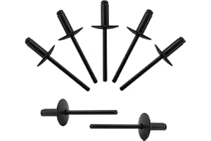 ALLCLEAN 110pcs All Black Large Flange Rivets,3/16 * 1/2" Open End Aluminum Blind Rivets,4.8 * 12 Pop Blind Rivet